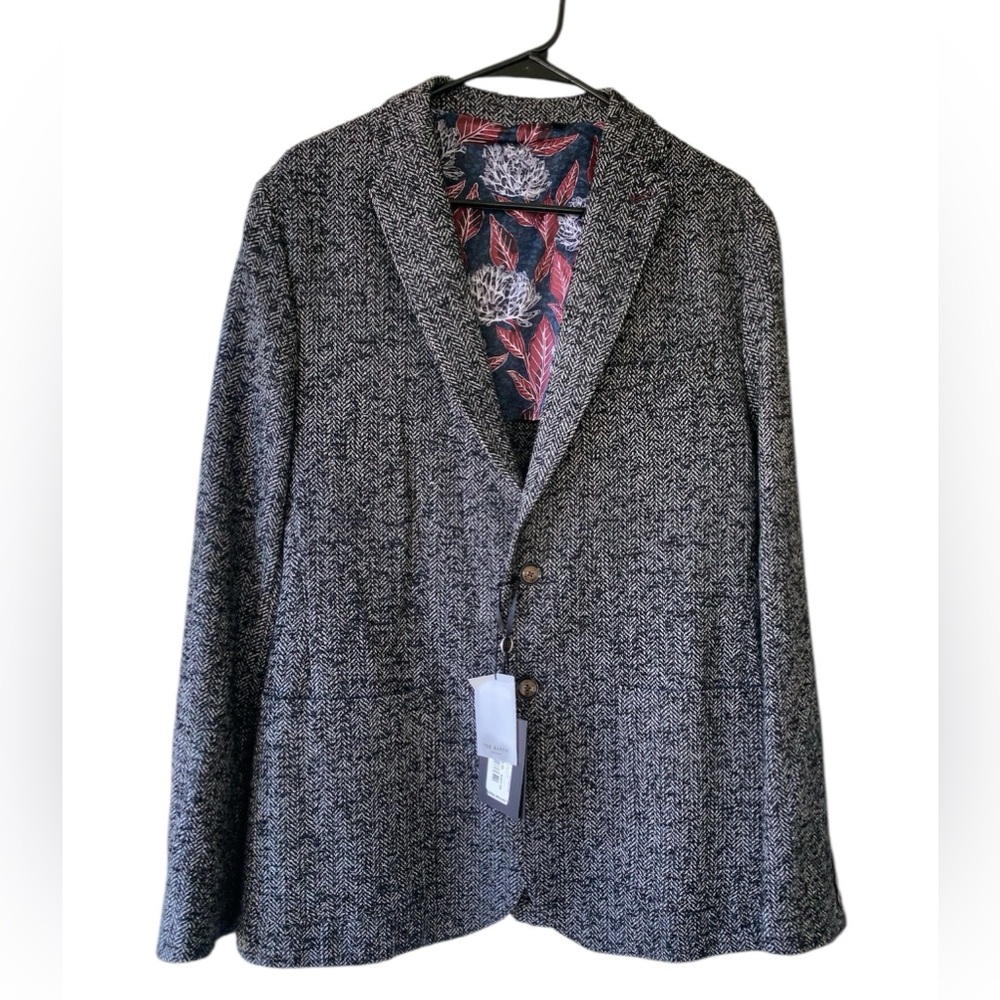 Ted Baker Charcoal Herringbone Blazer - Picture 2 of 13